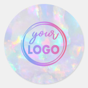 Sticker Rond votre logo sur pastel opal gemstone