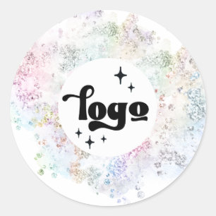 Sticker Rond votre logo sur simulé parties scintillant arrière