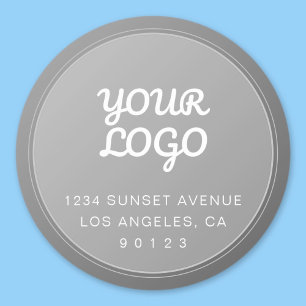 Sticker Rond Votre logo unique gris dégradé adresse de retour