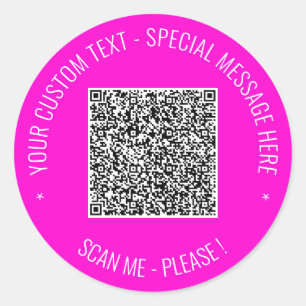 Sticker Rond Votre modèle d'autocollants de code QR avec couleu