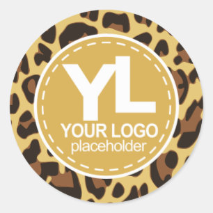 Sticker Rond Votre Modèle de logo Leopard Leo Rockabilly Motif