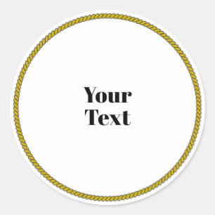 Sticker Rond Votre modèle de texte, cercle blanc, texte noir,