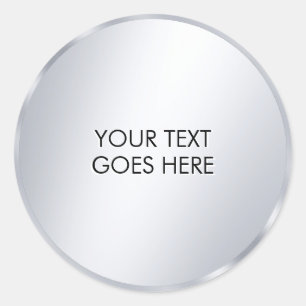 Sticker Rond Votre modèle de texte personnalisé Glam Métal Arge