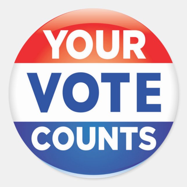 Sticker Rond Votre motif de comptes de vote (Devant)