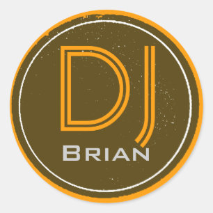 Sticker Rond votre nom DJ