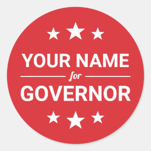 Sticker Rond Votre nom pour Gouverneur Texte personnalisé et co