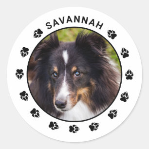 Sticker Rond Votre photo de compagnie personnalisée avec nom et