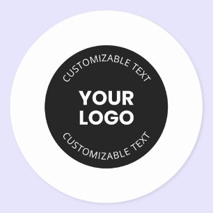 Sticker Rond Votre propre logo d'entreprise téléchargé avec tex