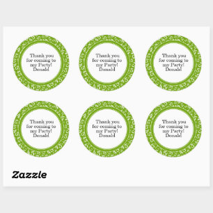 Sticker Rond Votre texte 45ème motif numérique aléatoire Vert/