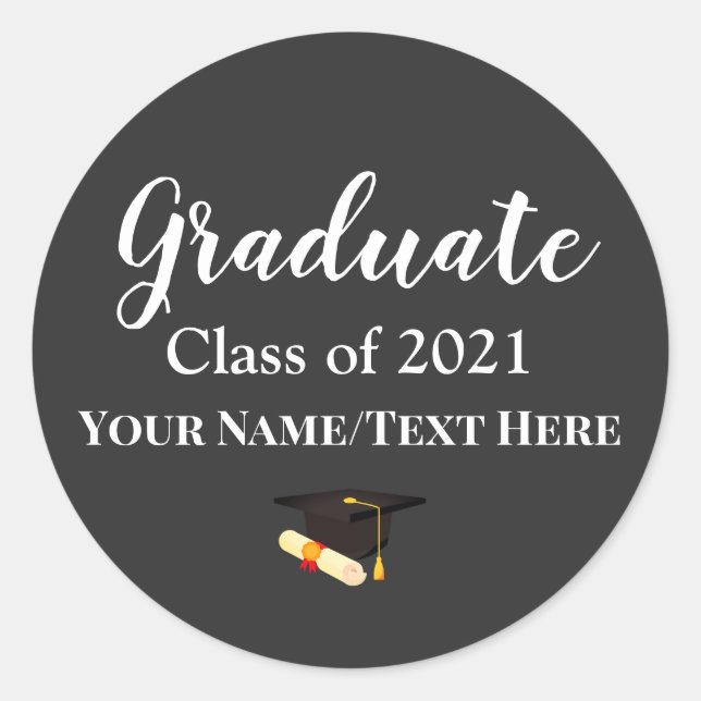 Sticker Rond Votre texte / Colour Félicats Classe de Graduation (Devant)