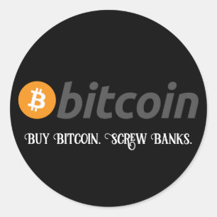 Sticker Rond Votre texte/couleur Acheter Bitcoin Bitcoin Faille