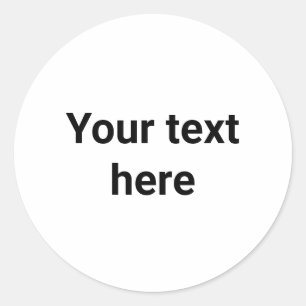 Sticker Rond votre texte ici script simple minimum cadeau tag