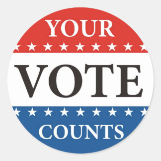 Sticker Rond votre vote compte les élections présidentielles am