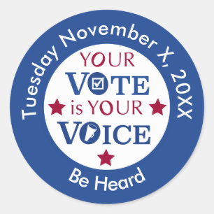 Sticker Rond Votre vote est votre message personnalisé