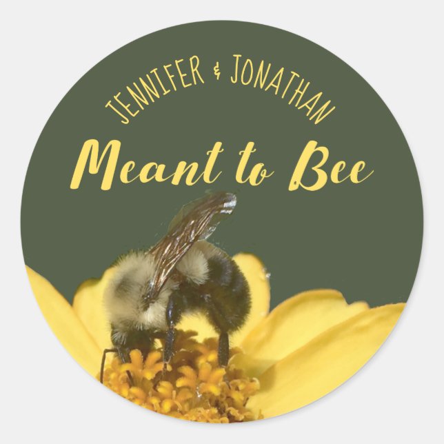 Sticker Rond Voulant Abeille ronde Miel Faveurs mariage (Devant)