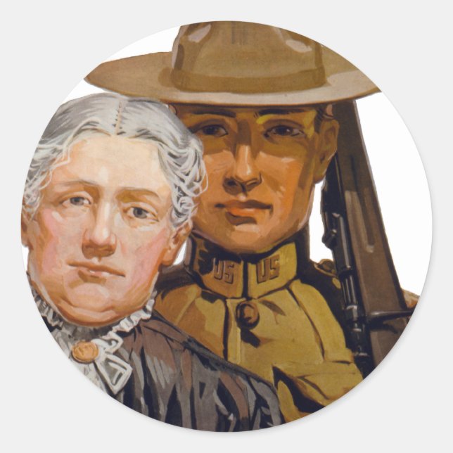 Sticker Rond VOUS aidez mon garçon à gagner la guerre (Devant)