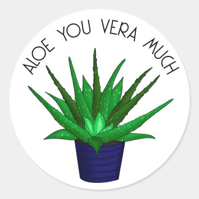 Sticker Rond Vous aimez beaucoup | Funny Plante Pun (Devant)