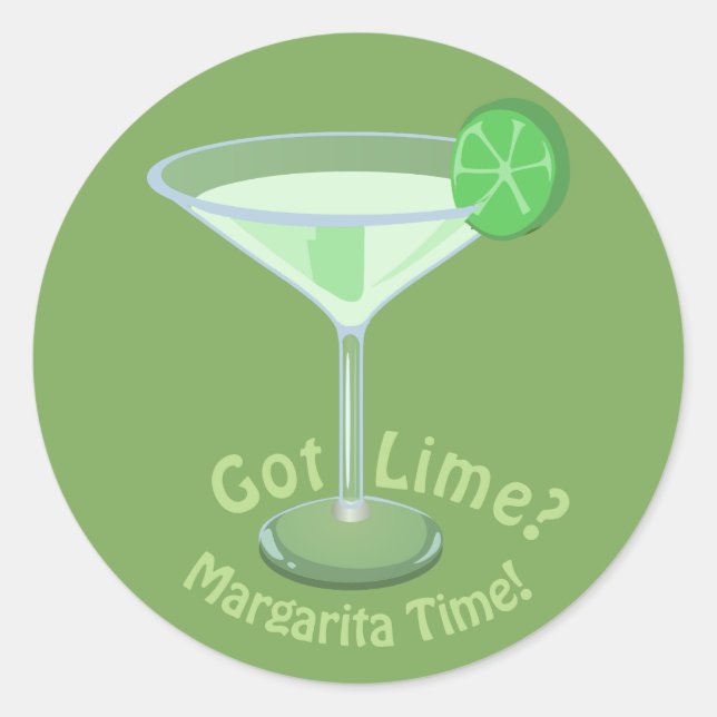 Sticker Rond Vous avez de la chaux ? Margarita Time ! (Devant)