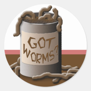 Sticker Rond Vous avez des vers ?