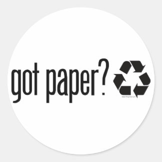 Sticker Rond vous avez du papier ? Panneau de recyclage