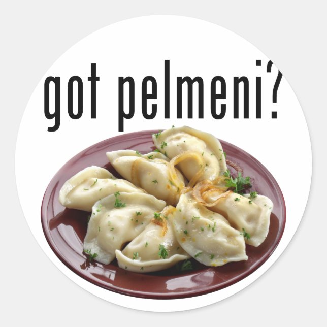 Sticker Rond Vous avez du pelmeni ? П е л ь м е н  de  de и ? (Devant)