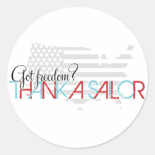 Sticker Rond Vous avez la liberté ? Merci un marin