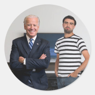 Sticker Rond Vous avez rencontré le président Joe Biden   Ajout