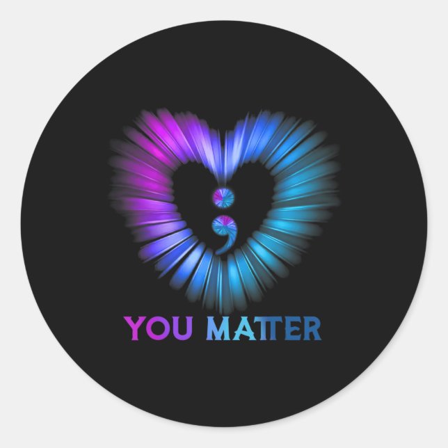 Sticker Rond Vous Comptez Sensibilisation Au Suicide Et Prévent (Devant)