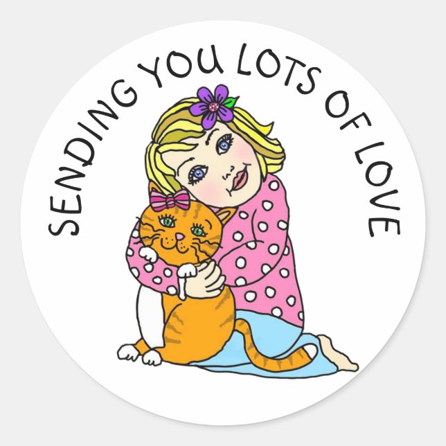 Sticker Rond Vous envoyer beaucoup d'amour (Devant)