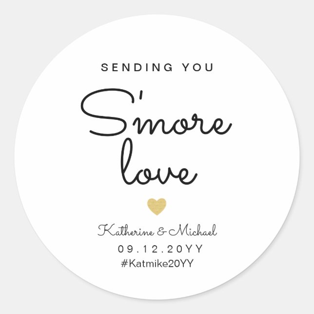 Sticker Rond Vous envoyer plus d'amour plaisir de mariage faveu (Devant)