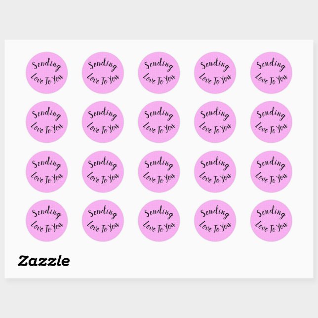 Sticker Rond Vous Envoyez De L'Amour (Feuille)