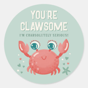 Sticker Rond Vous êtes Clawsome Valentine's Day Card