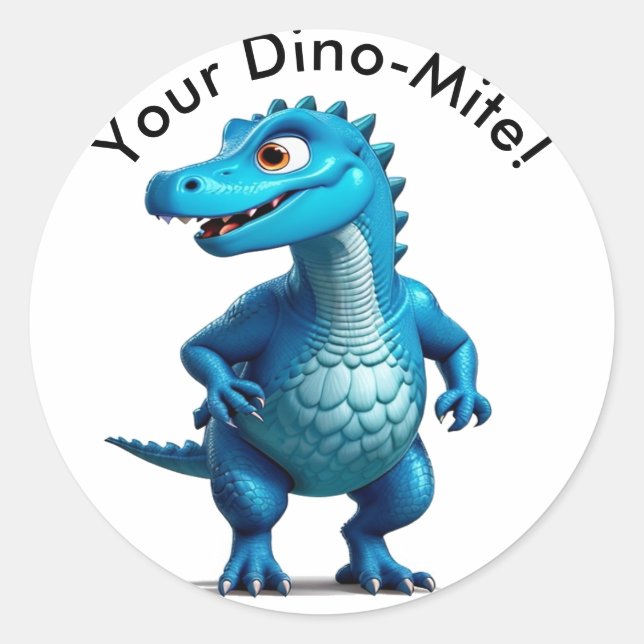 Sticker Rond Vous êtes Dino-Mite ! Personnaliser Modifier le te (Devant)