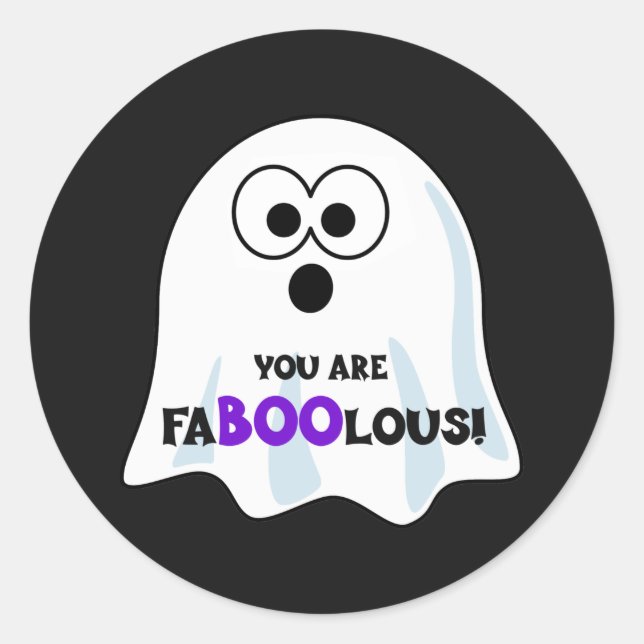 Sticker Rond Vous êtes FaBOOlous Halloween Ghost (Devant)