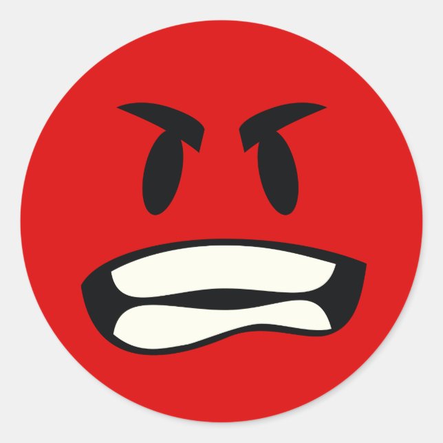 Sticker Rond Vous êtes fou ? L'émoticône de la rage (Devant)
