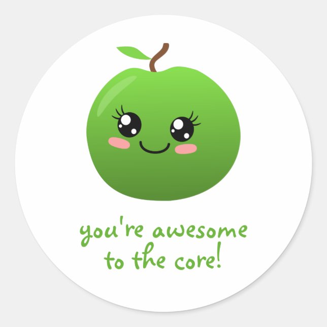 Sticker Rond vous êtes génial au coeur (Devant)