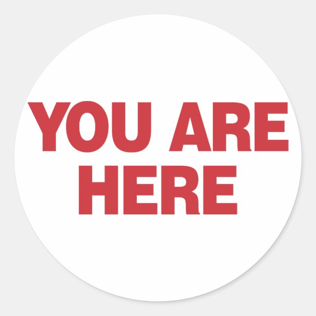Sticker Rond Vous Êtes Ici - Rouge (Devant)