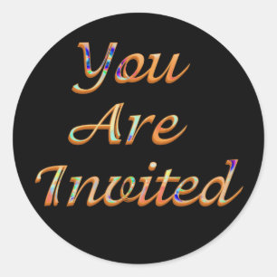 Sticker Rond Vous Êtes Invité