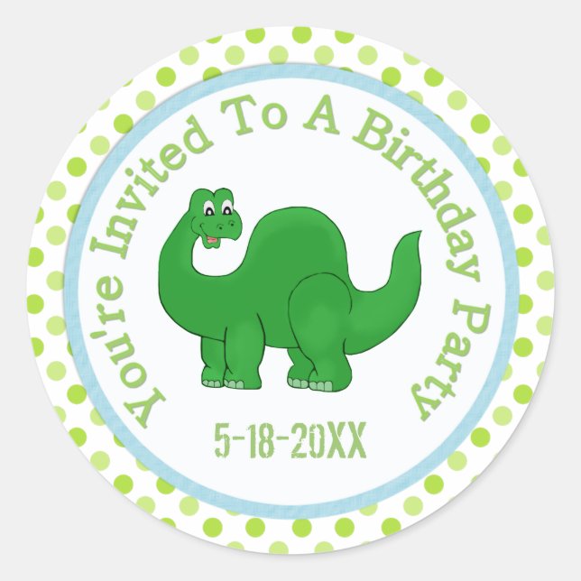 Sticker Rond Vous êtes invité à une fête d'anniversaire : Stick (Devant)
