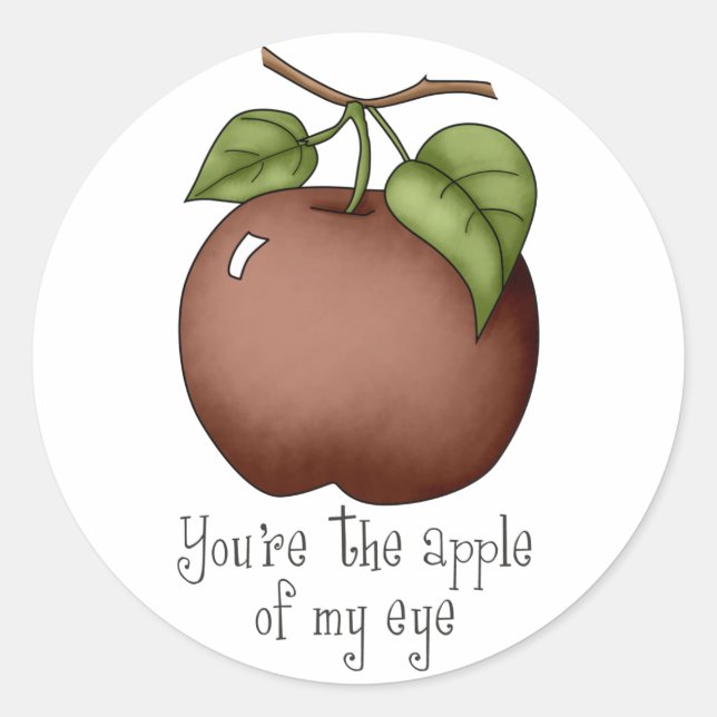 Sticker Rond Vous êtes la pomme de mon oeil (Devant)