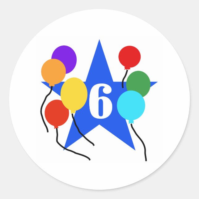 Sticker Rond Vous êtes le 6ème anniversaire de la Star (Devant)