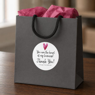 Sticker Rond Vous êtes le cœur de mon entreprise Merci