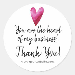 Sticker Rond Vous êtes le coeur de mon Merci d'affaires