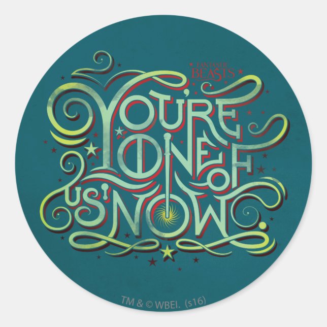 Sticker Rond Vous êtes l'un de nous maintenant Green Graphic (Devant)