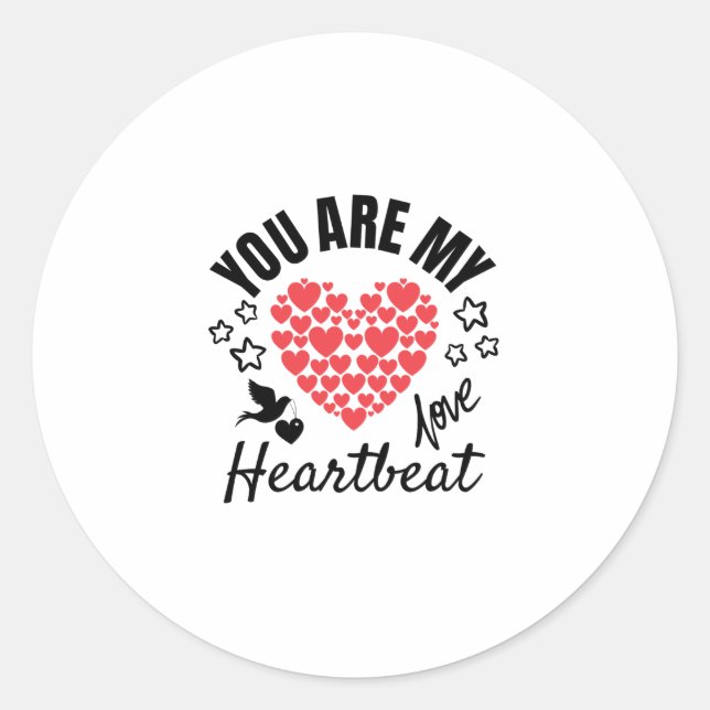 Sticker Rond Vous Êtes Mon Coeur Brise Design (Devant)