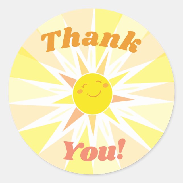 Sticker Rond Vous êtes mon Merci de Baby shower Sunshine (Devant)