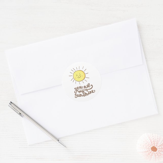 Sticker Rond Vous Êtes Mon Soleil (Enveloppe)