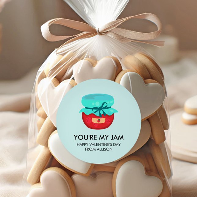 Sticker Rond Vous êtes My Jam Valentine, école pour enfants (Créateur téléchargé)