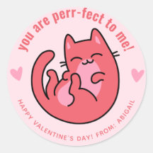 Vous Êtes Parfait ! Cute Cat Classroom Valentine
