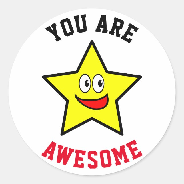 Sticker Rond Vous Êtes Super Gold Star (Devant)